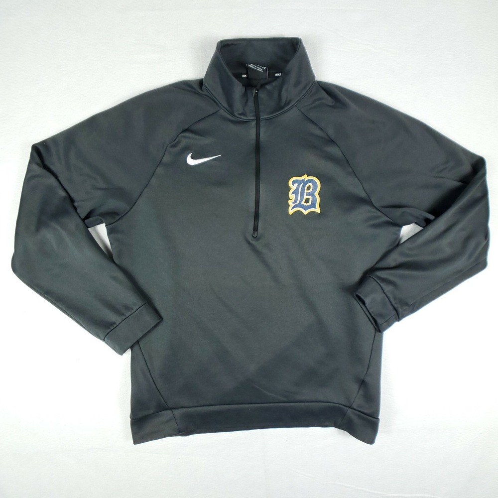 Nike Sweater Womens Medium Gray Swoosh 1/4 Zip Up Sweatshirt Ladies